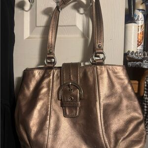 Coach Elegant Metallic Tote Bag